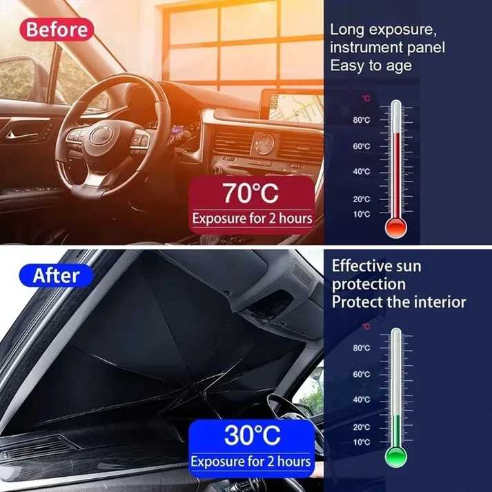 Car Windshield Sun Shade ||مظلة شمسية للزجاج الأمامي للسيارة