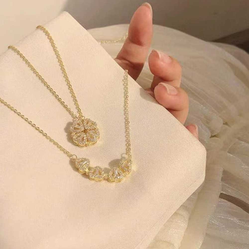 Magnetic Golden Flower Pendent قلادة زهرة ذهبية مغناطيسية